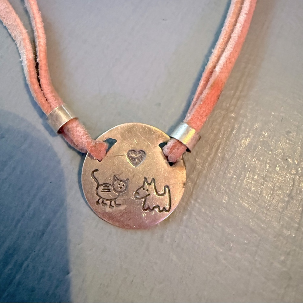Silpada Dog & Cat 925 Sterling Silver Pendant Leather Necklace - Picture 6 of 7